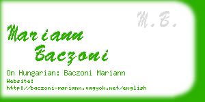 mariann baczoni business card